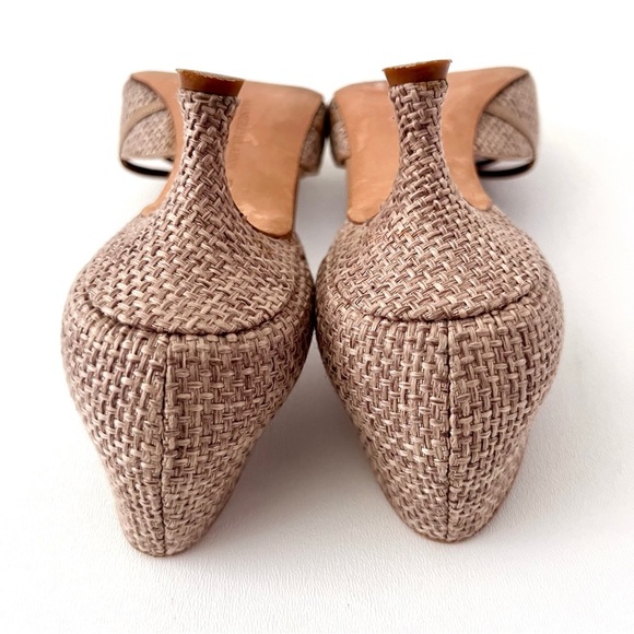 MANOLO BLAHNIK | Vintage Retro D’Orsay Beige Woven Pointed Kitten Heel Pumps 41 - Picture 9 of 14